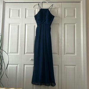 Christina Wu Navy Chiffon Dress